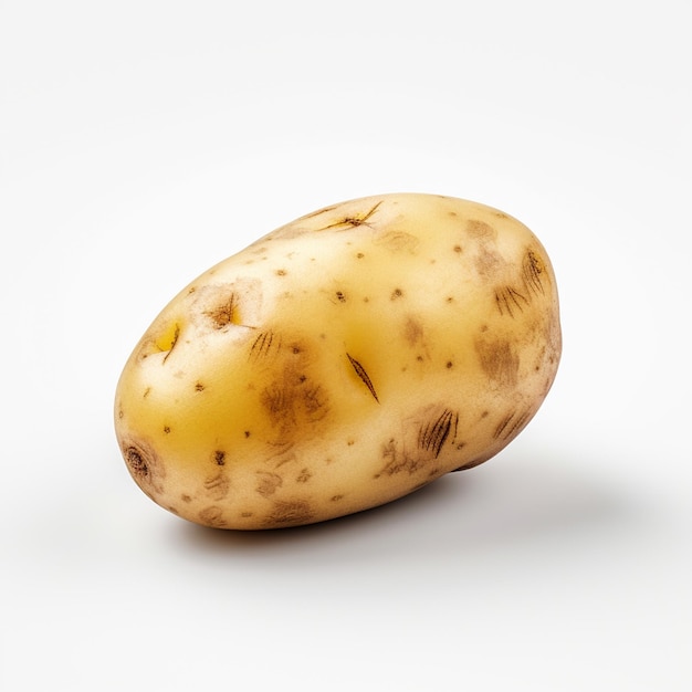 Świeży ziemniak z bliska na białym tle