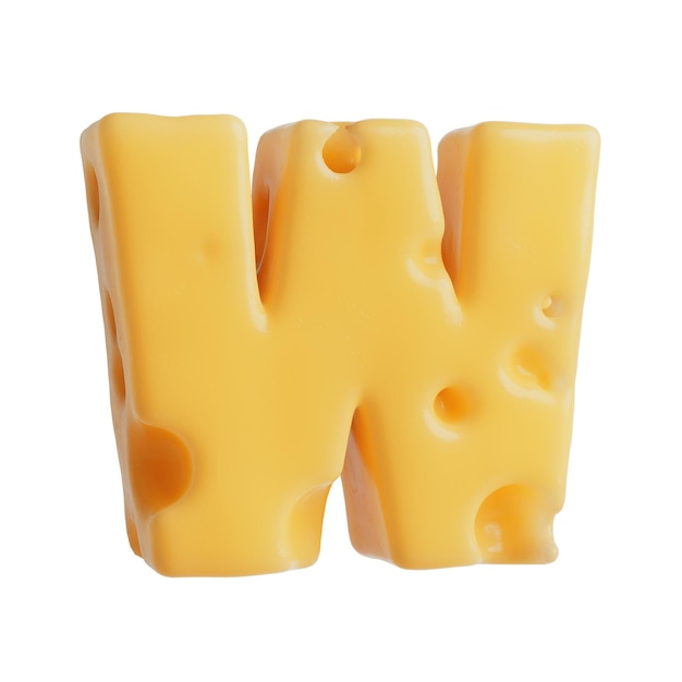 Swiss Cheese Font Letter W 3d Rendering