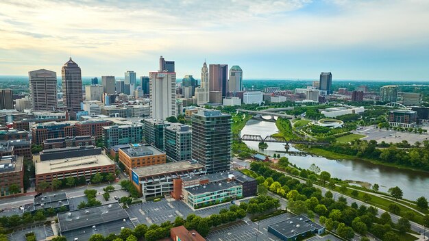 Świt nad miastem Columbus w stanie Ohio