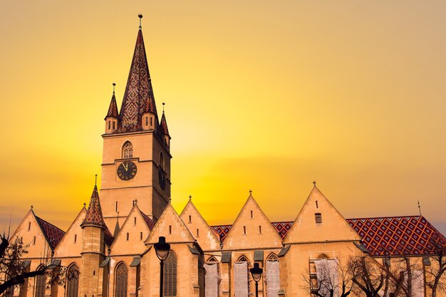 Sybin, Rumunia. Katedra ewangelicka w centrum Sibiu w Transylwanii