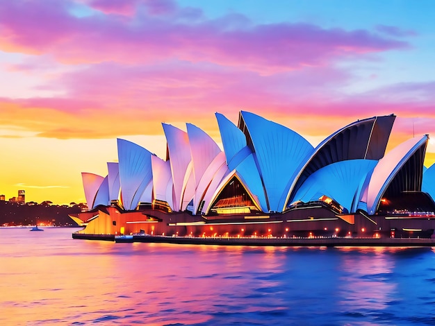 Sydney Opera House jest charakterystycznym punktem orientacyjnym Sydney Nowa Południowa Walia Australia generowana przez ai