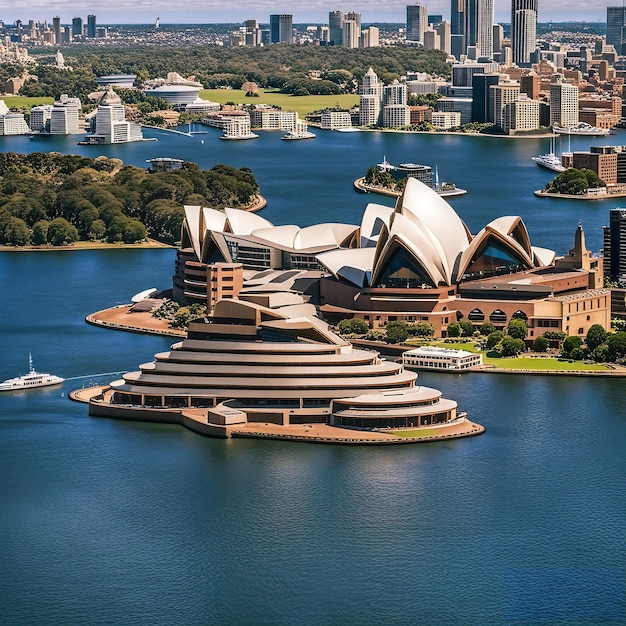 Sydney Opera House położony na nabrzeżu w Sydney w Australii