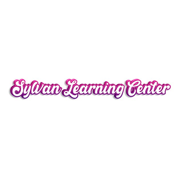 SylvanLearningCenter typografia 3d projekt żółty różowy biały tło zdjęcie jpg