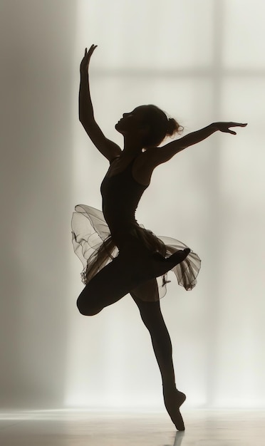 sylwetka wdzięcznej baleriny w ruchu