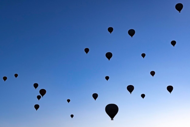 Sylwetki Balonów Na Ogrzane Powietrze