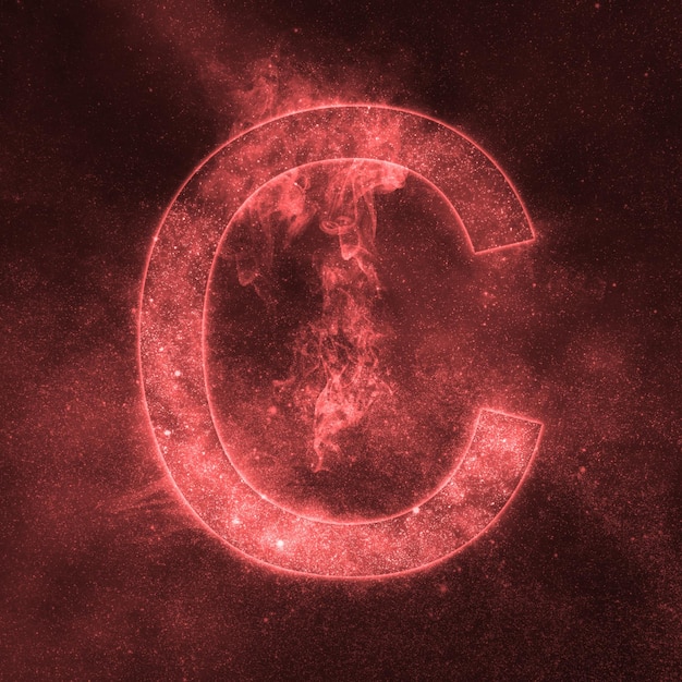 Symbol alfabetu litery C. List Kosmiczny, List Nocnego Nieba.