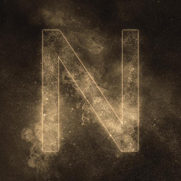 Symbol alfabetu litery N. List Kosmiczny, List Nocnego Nieba.