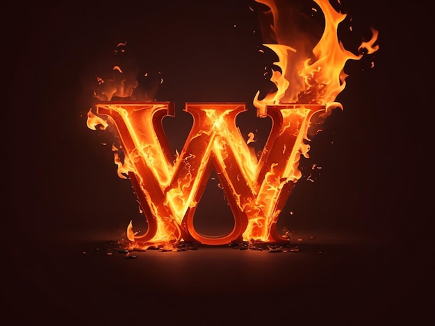 Symbol czcionki ognistej w postaci litery ogniowej W