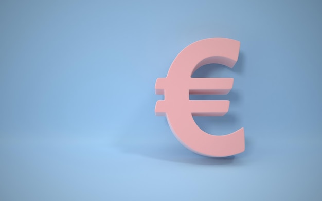 Symbol Euro Na Niebieskim Tle