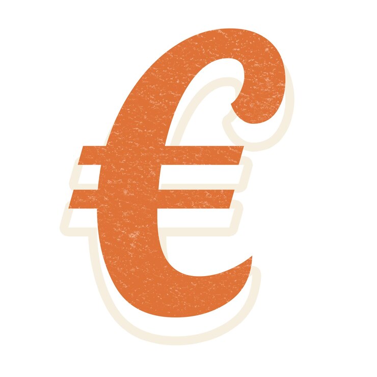 Zdjęcie symbol euro png czcionka retro