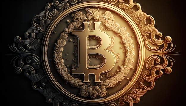 Symbol kryptowaluty złotego bitcoina