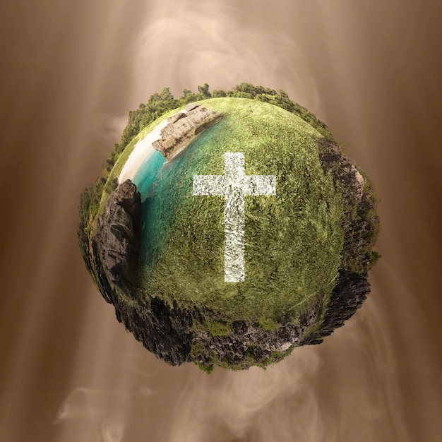 Zdjęcie symbol krzyża chrześcijańskiego