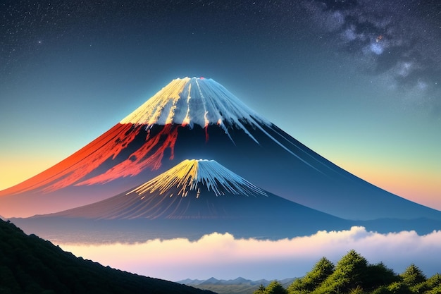 Symbol narodowy Japonii Zwiedzanie góry fuji Reprezentatywny punkt orientacyjny Piękna góra