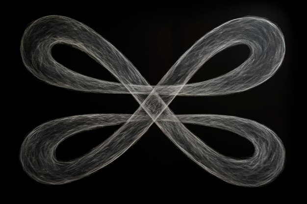 Zdjęcie symbol nieskończoności wykonany z kredy na tablicy