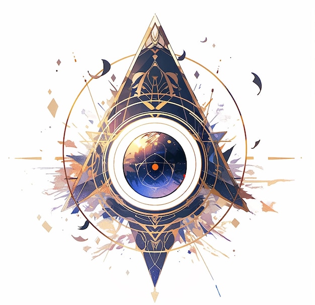 Zdjęcie symbol oka masońska geometria sokratejska w stylu anime