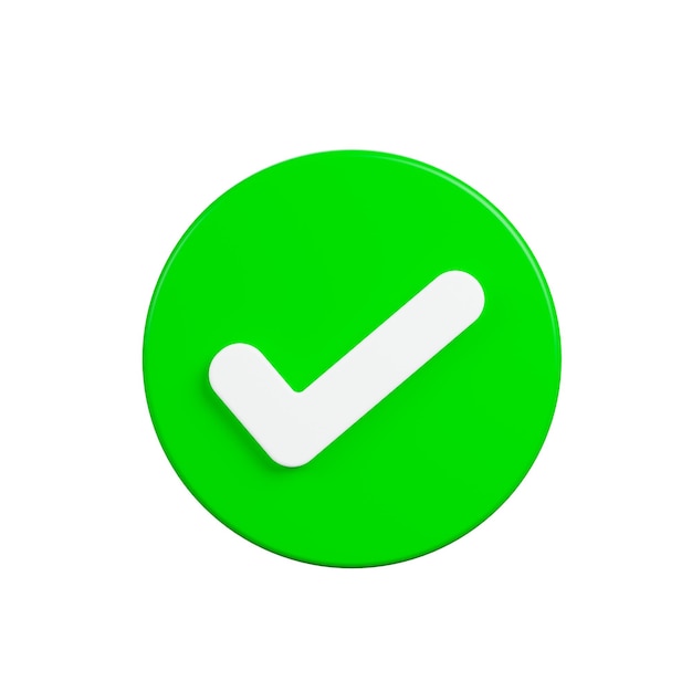 Zdjęcie symbol przycisku zielonego znacznika wyboru nadaje się do aplikacji kartografia banery strony internetowe renderowania 3d