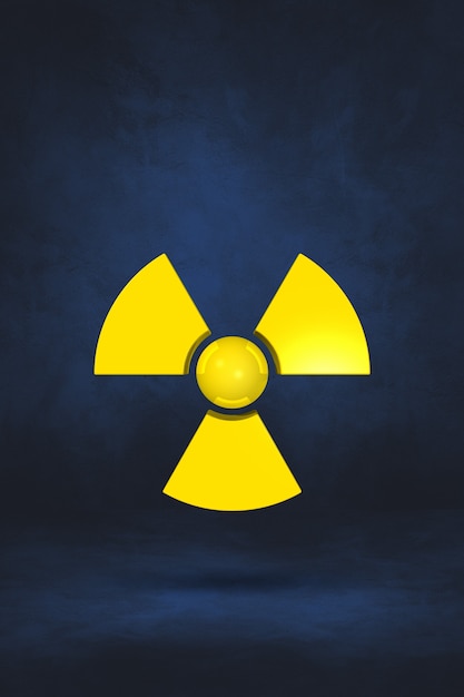 Zdjęcie symbol radioaktywnych na ciemnoniebieskim tle