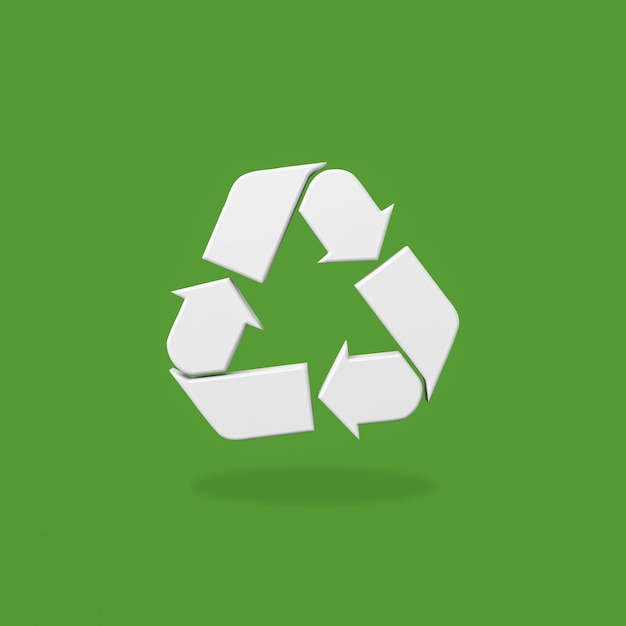 Zdjęcie symbol recyklingu na zielonym tle