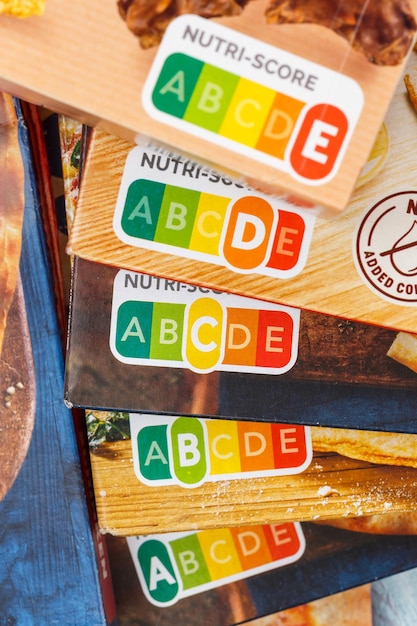 Zdjęcie symbol wartości odżywczej nutri score zdrowe odżywianie dla formatu portretu żywności