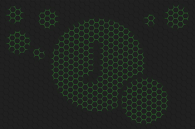 Symbol zdrowia witaminy J, koncepcja witaminy, katechol, flawina, zielony sześciokąt