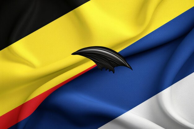 Symboliczna jedność Trójka flag Rwanda Uganda i biała flaga