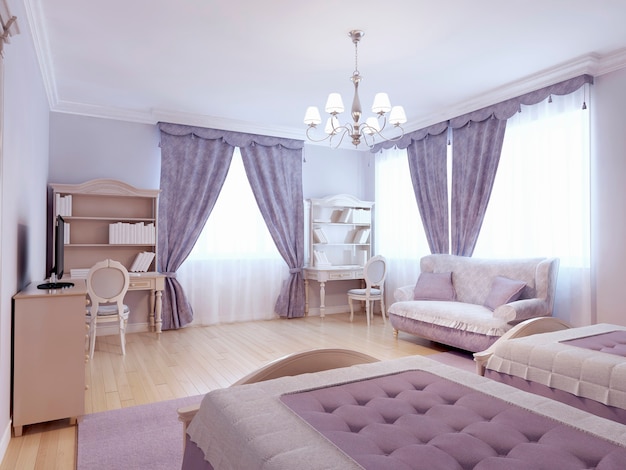 Sypialnia dziecięca w stylu neoklasycystycznym