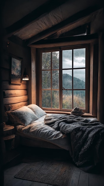 Sypialnia z widokiem na góry