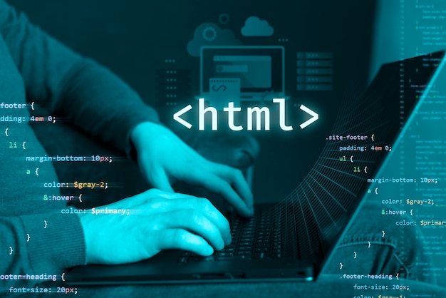 Zdjęcie system html dla koncepcji stron internetowych