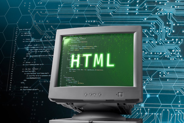 Zdjęcie system html dla koncepcji stron internetowych