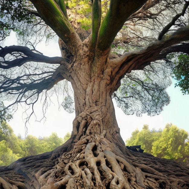 system korzeniowy pnia drzewa