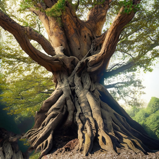 Zdjęcie system korzeniowy pnia drzewa