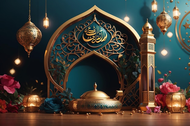 Szablon banera internetowego Eid Mubarak i Eid ul Fitr