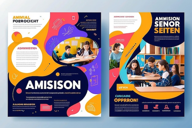 Zdjęcie szablon banera wstępnego do szkoły dla szkół średnich i średnichadmission open flyer design