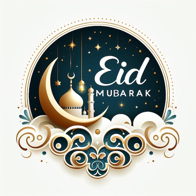 szablon i ilustracja projektu Eid Mubarak