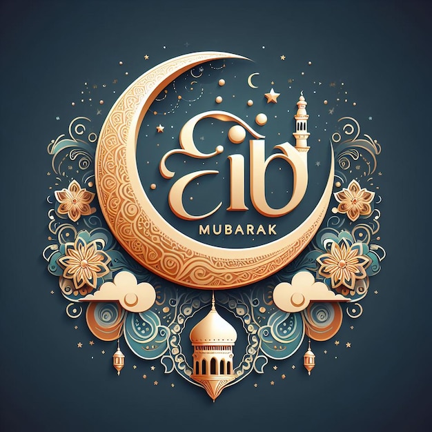 szablon i ilustracja projektu Eid Mubarak