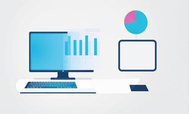 szablon infografiki biznesowej analityka biznesowa i technologia finansowa wykres koncepcyjny z ekranu cyfrowego komputera komputerowego przestrzeń kopiowania