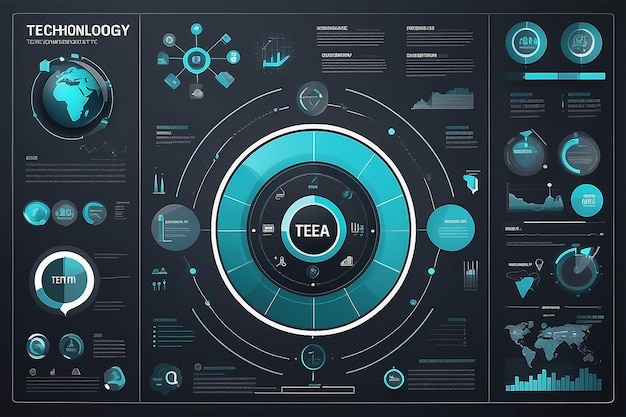 Zdjęcie szablon infografiki technologicznej