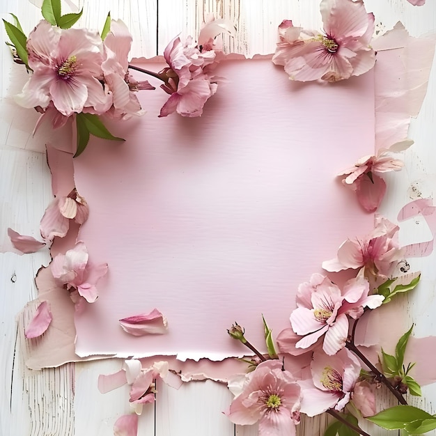 Szablon kart powitalnych z kwiatami wiśni Dzień Matki lub Dzień Kobiet Kompozycja wiosenna