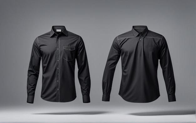 Szablon koszuli z długimi rękawami 3dmockup koncepcja projektowania mody