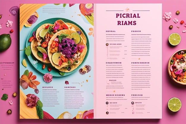 Zdjęcie szablon książki kucharskiej modern flavor recipe magazine spread