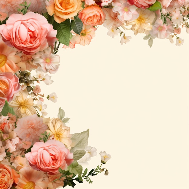 Zdjęcie szablon kwiatów na kartki z pozdrowieniami