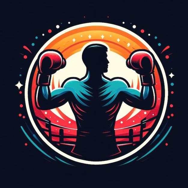 Zdjęcie szablon logo boksu kolorowy