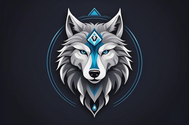 Szablon logo Majestic Wolf Lojalność i jedność