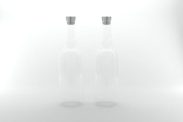 Szablon makiety 3D renderowanych butelek
