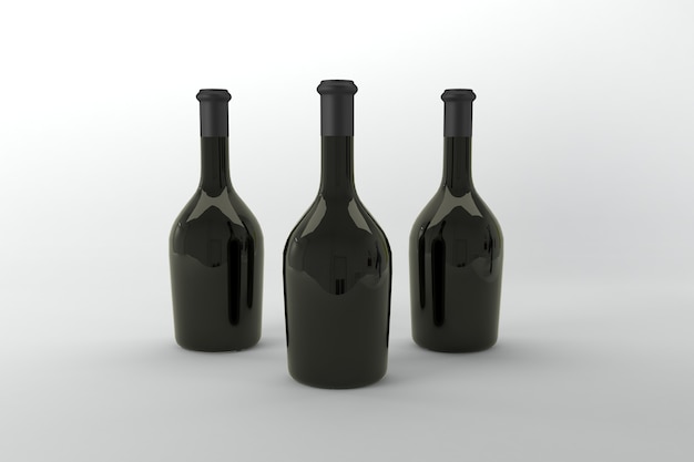 Szablon makiety 3D renderowanych butelek