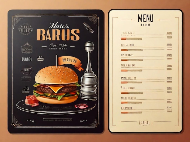 Zdjęcie szablon menu hamburgerów