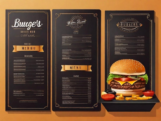 Zdjęcie szablon menu hamburgerów