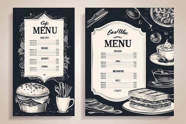 szablon menu restauracji tożsamość kawiarni ilustracja wektorowa