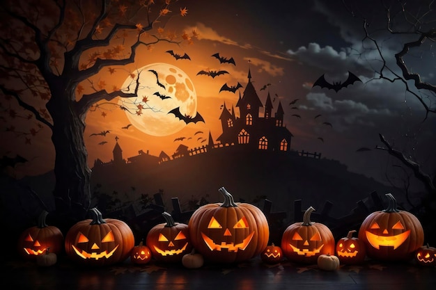 Szablon o tematyce Halloween z upiornymi wzorami