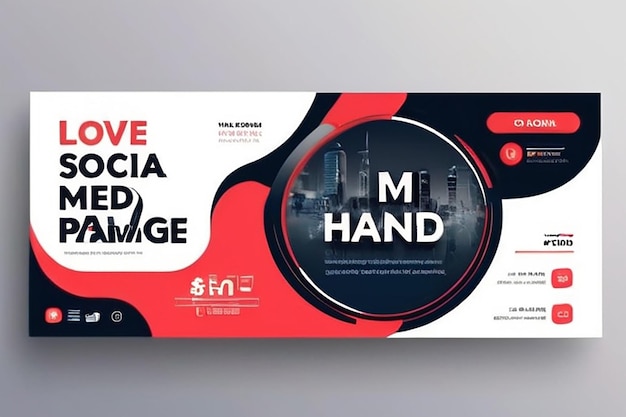 Szablon okładki mediów społecznościowych w pełni edytowalny lub projekt reklamowy agencja marketingowa online media społecznościowe web Banner